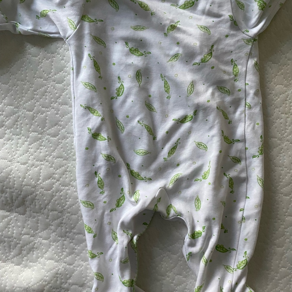Newborn snap PJs. Barely worn! Peas in a pod. Gender neutral. Footie.